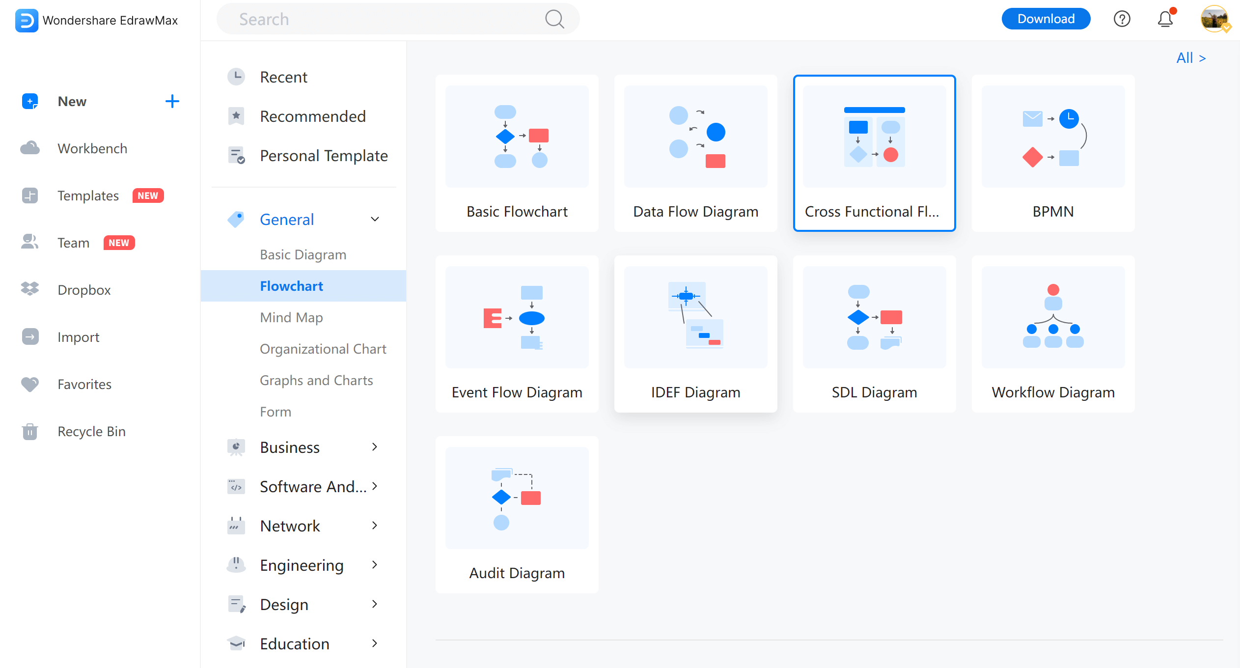 Make a Cross-Functional Flowchart in EdrawMax