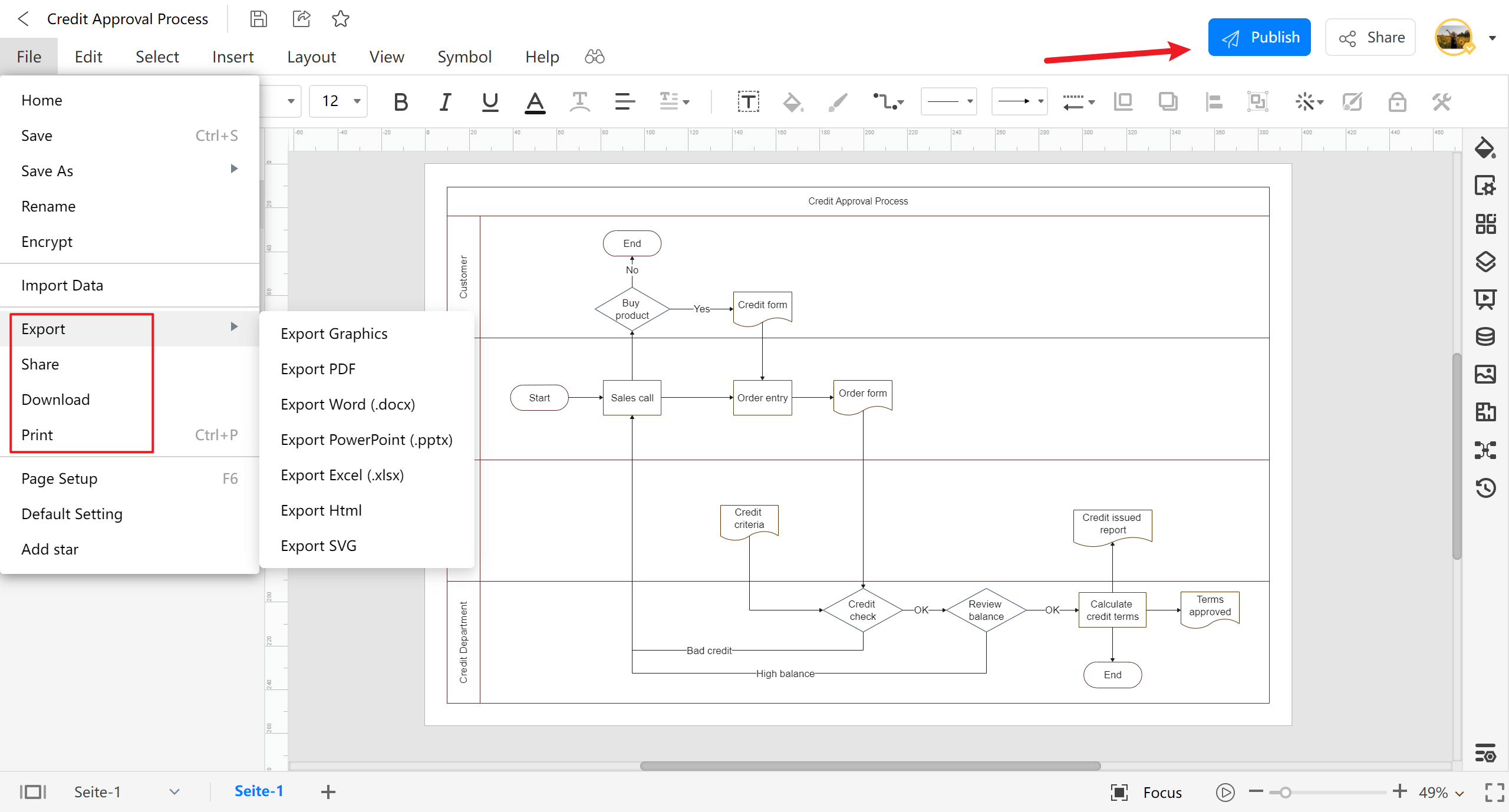 Make a Cross-Functional Flowchart in EdrawMax