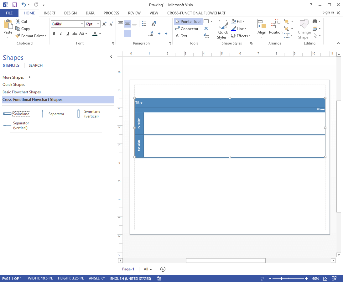 Make a Cross-Functional Flowchart in Visio