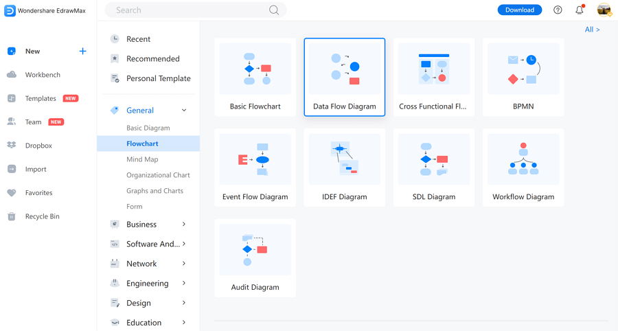 Make a Data Flow Diagram in EdrawMax