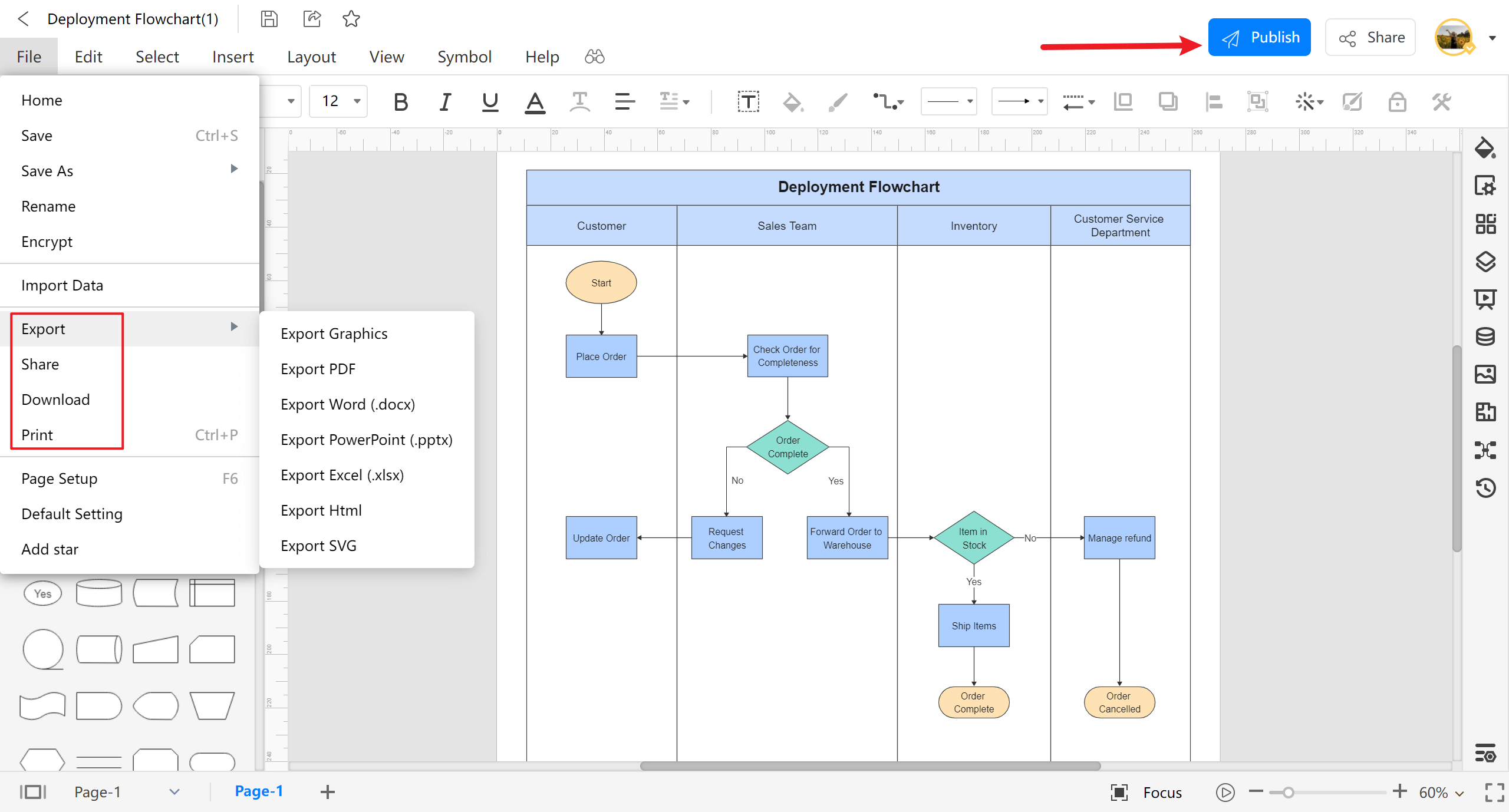 Make a Swimlane Diagram in EdrawMax