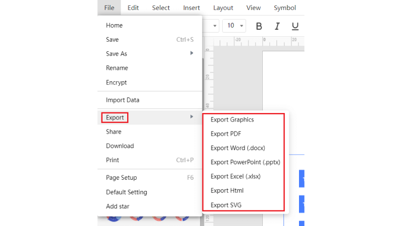 How to Create a Cross Functional Diagram - Export