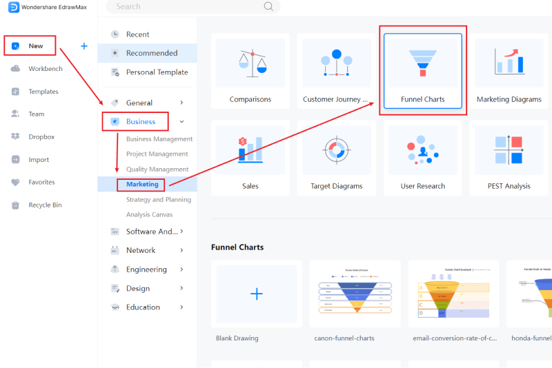 How to create a funnel chart online