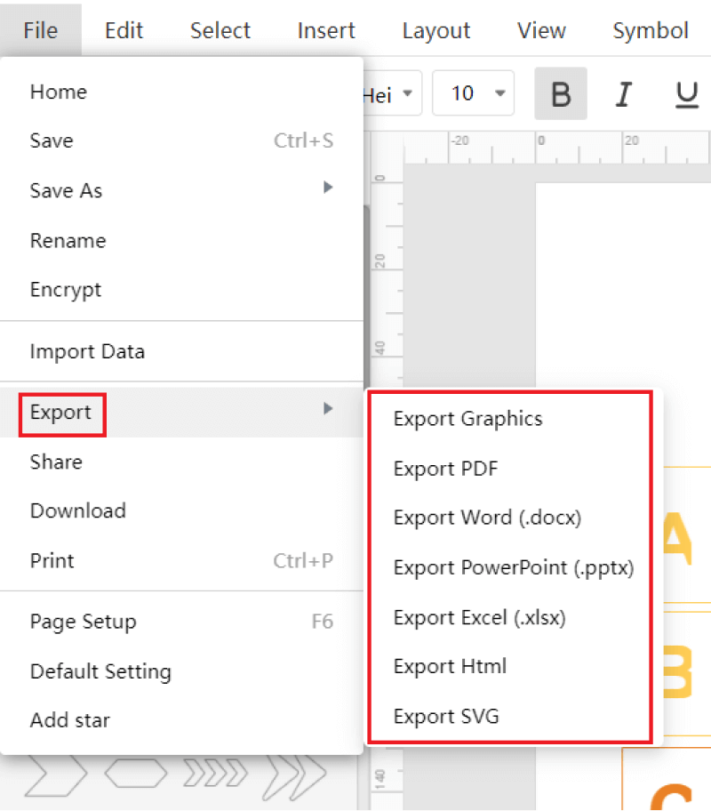 How to create a funnel chart online - export