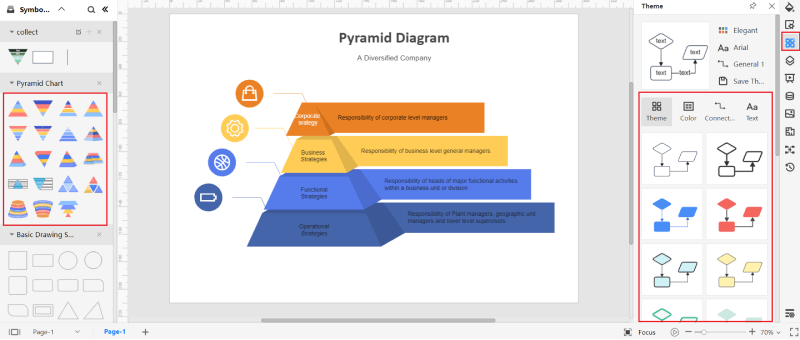 How to create pyramid chart online - Customize your Pyramid Diagram