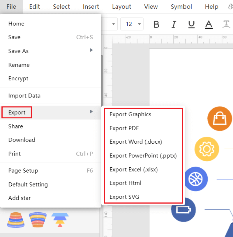 How to create pyramid chart online - Export