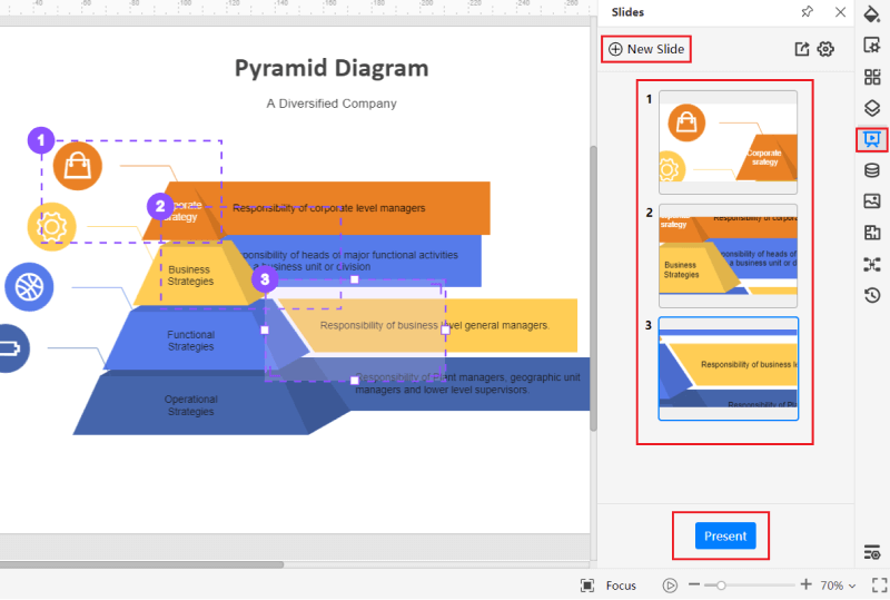 How to create pyramid chart online - presentation