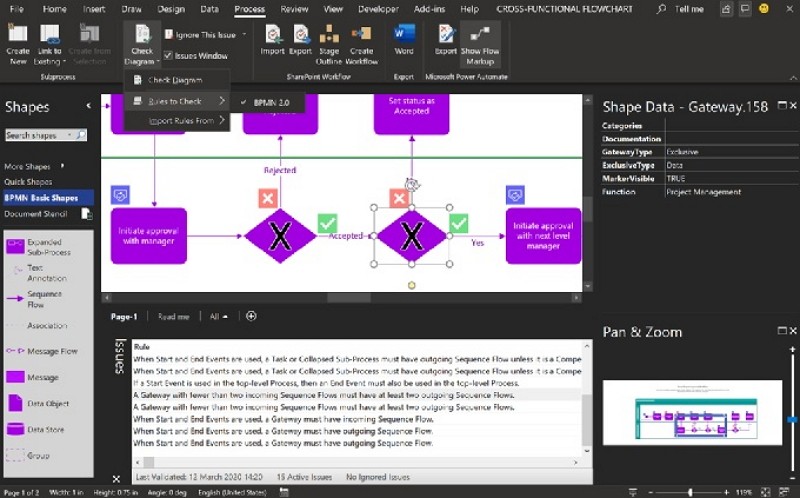 how to make a BPMN in Visio