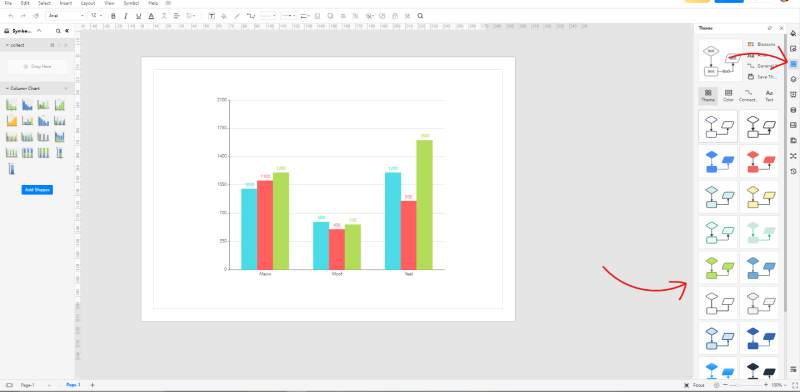 How to Create a Clustered Column Chart - customize theme