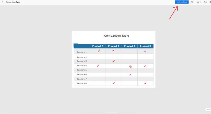 How to Create a Comparison Chart - choose template