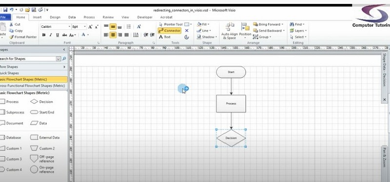 how to make a decision tree in Visio