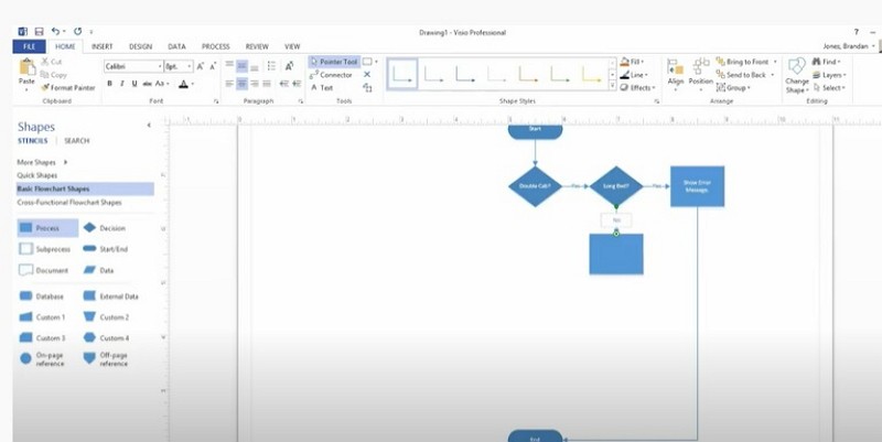 how to make a decision tree in Visio