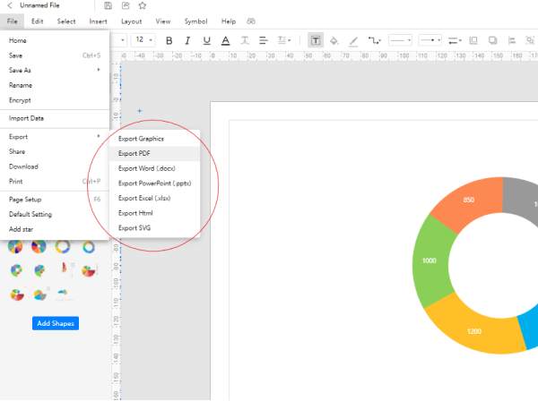 How to Create a Doughnut Chart - save and export