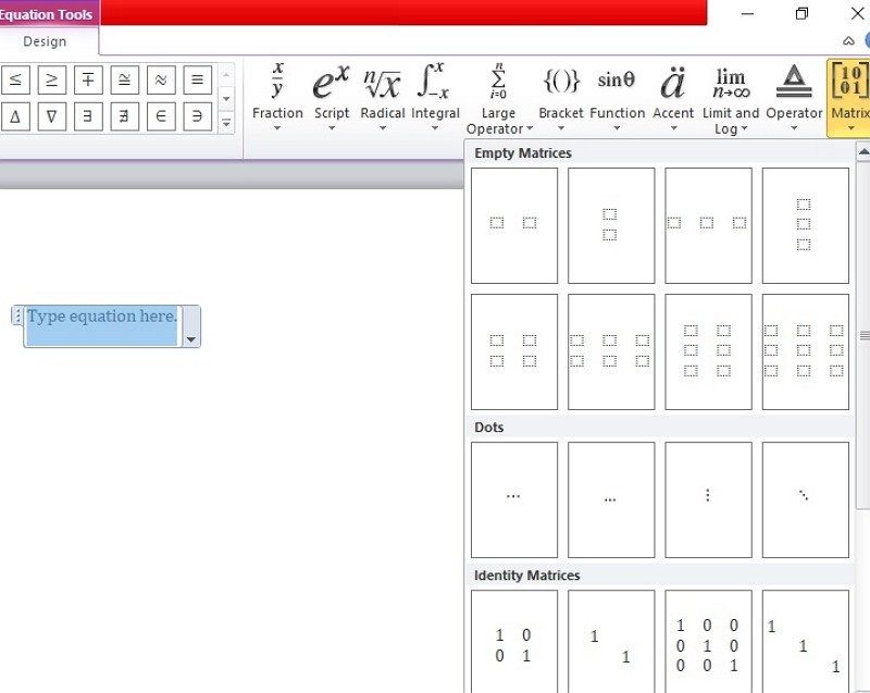 how to make a matrix in Word