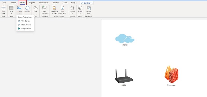 how to make a network diagram in Word