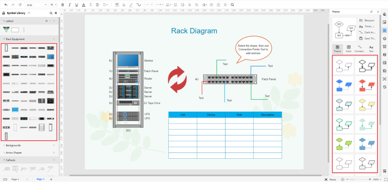 How to Create a Rack Diagram - choose template