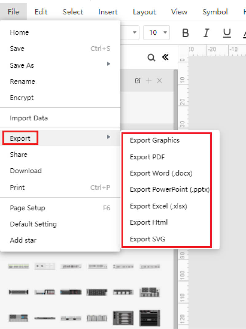 How to Create a Rack Diagram - export