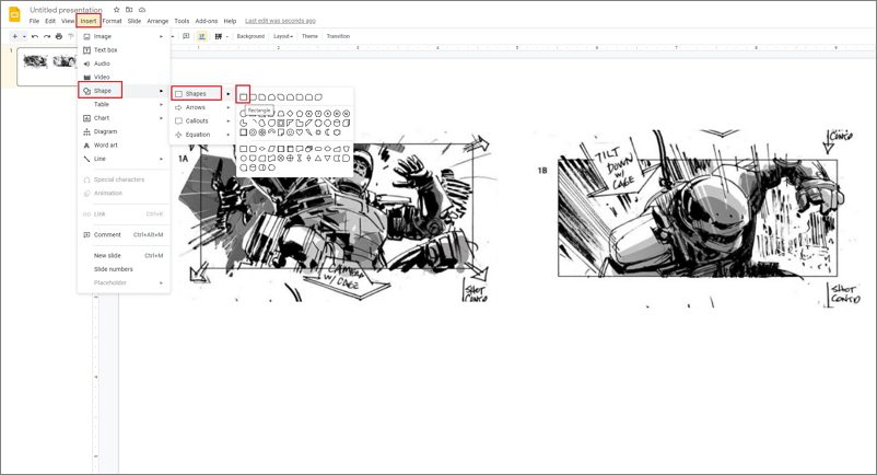 how to make a storyboard in Google Slides