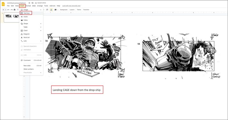 how to make a storyboard in Google Slides