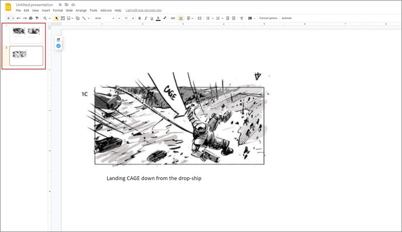 how to make a storyboard in Google Slides