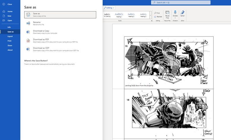 how to make a storyboard in Word