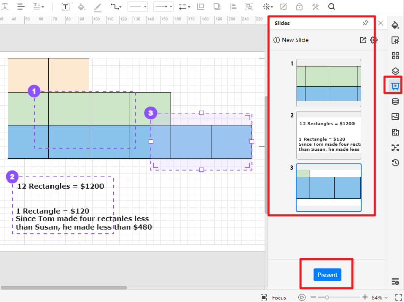 How to Create a Tape diagram Online - Presentation