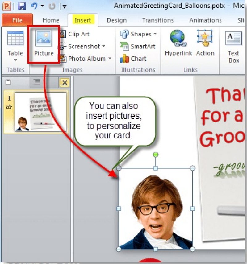 how to make a thank you card in Word