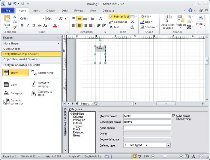 how to make an ER diagram in Visio