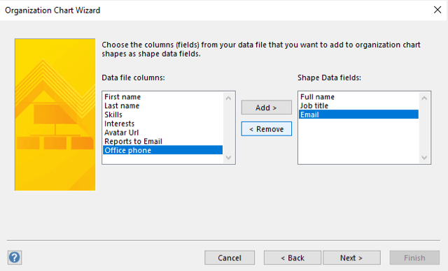 how to make a org chart in Visio