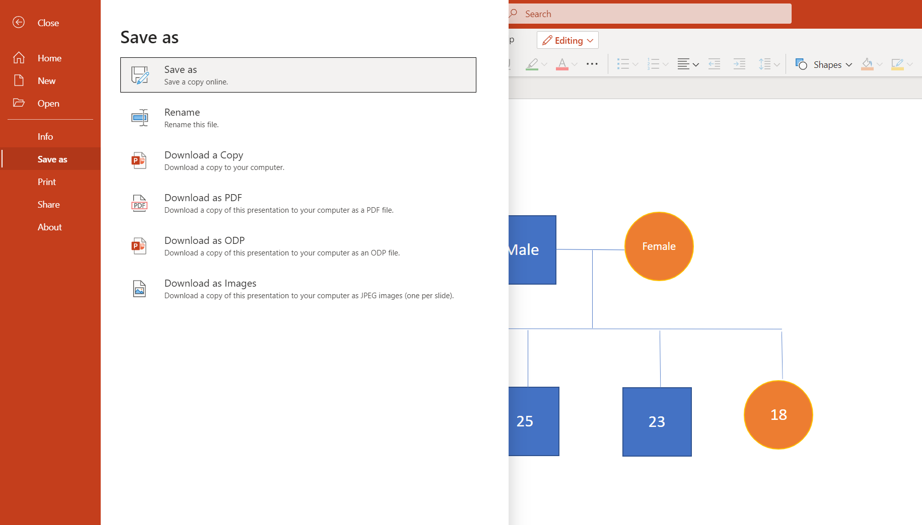 how to make a genogram on PPT