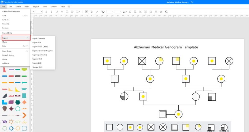 4 generation genogram template powerpoint