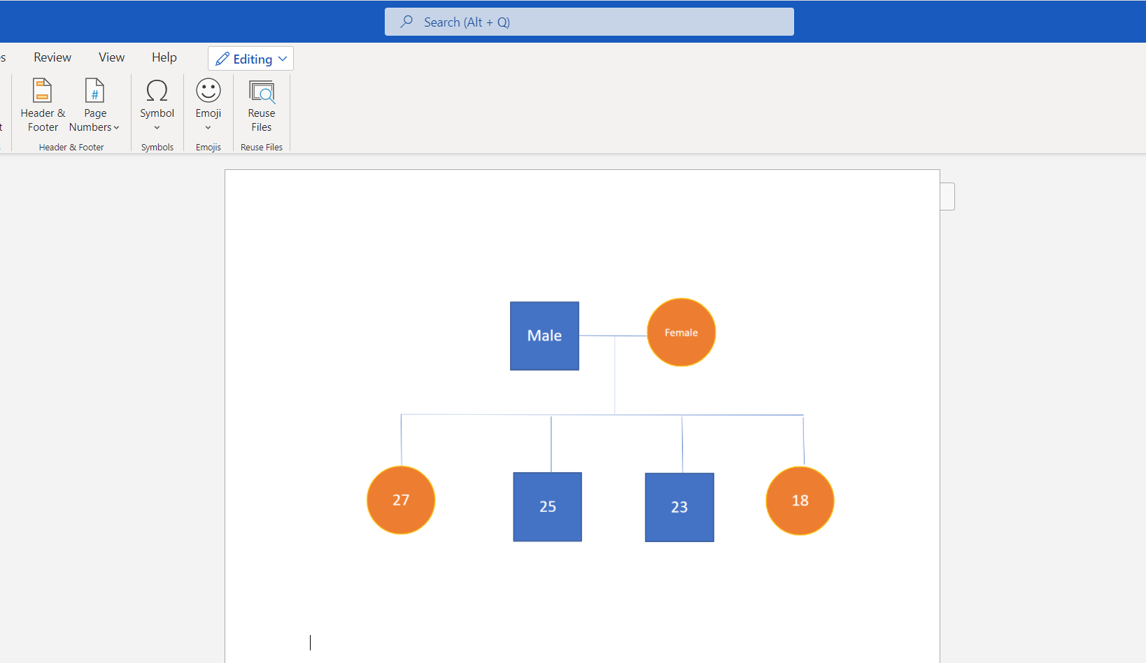 how to make a genogram on Word