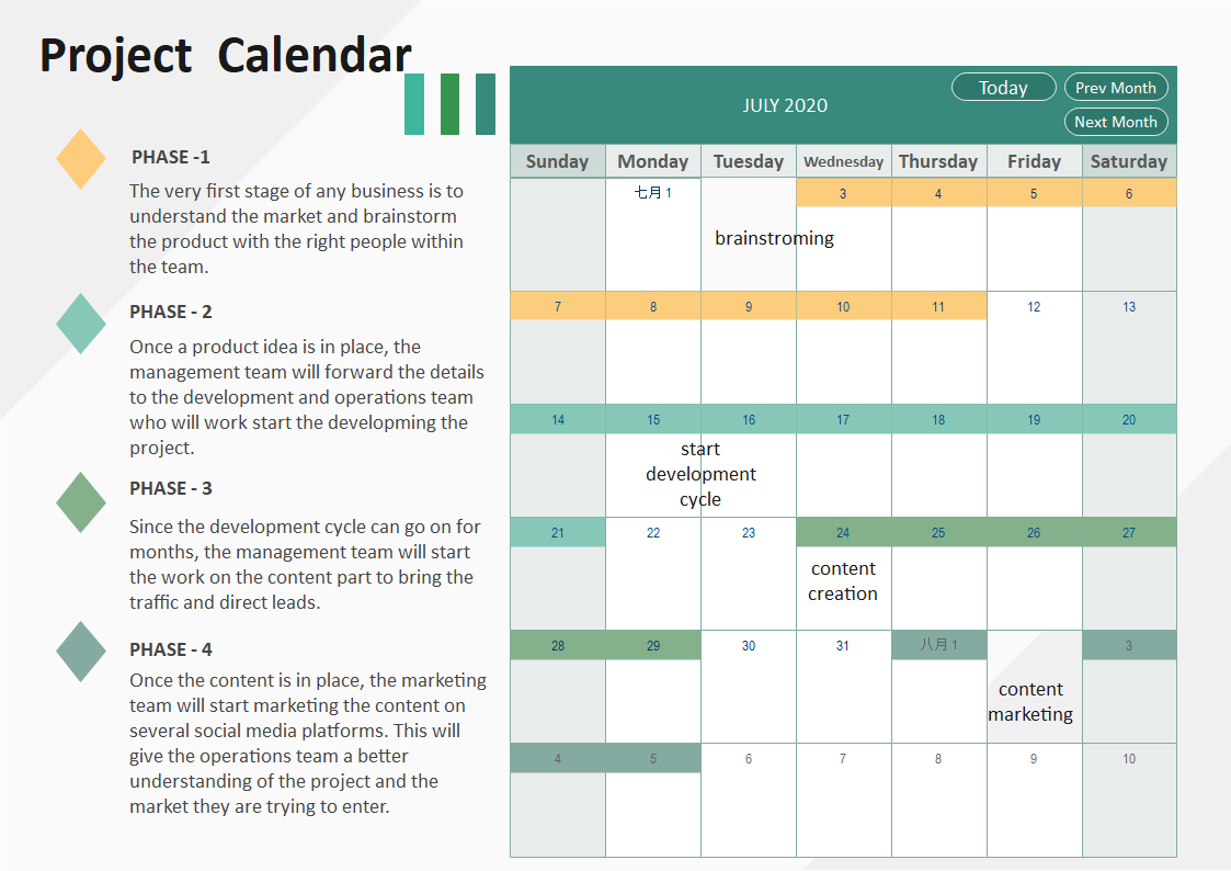 Online Calendar Template