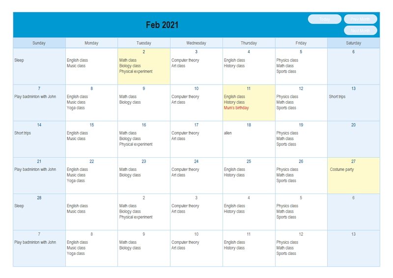 How to Make A Calendar in Excel EdrawMax Online