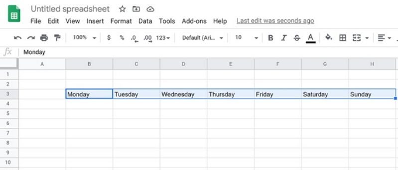 how to make a calendar in Google sheets