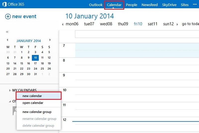 how to make a calendar in Outlook