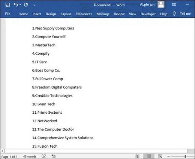 how to make a checklist in Word