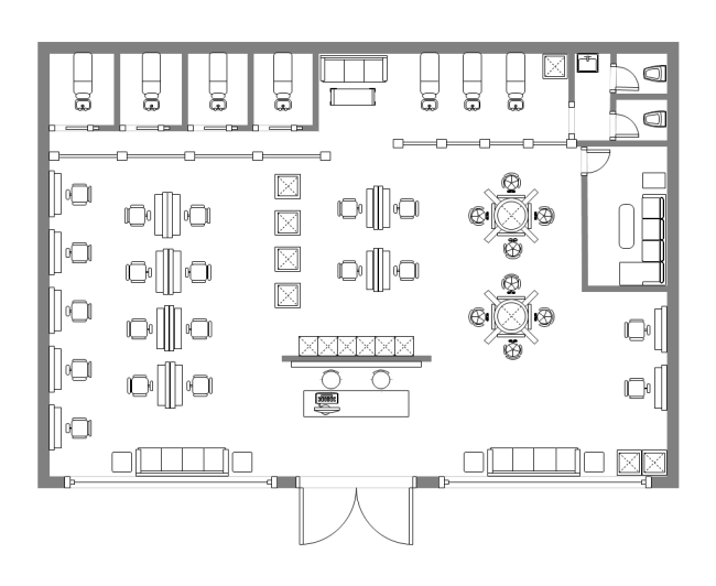 plan de piso de diseño de salón