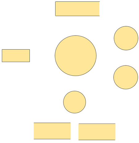 añadir formas para construir el diagrama de flujo de datos en Excel