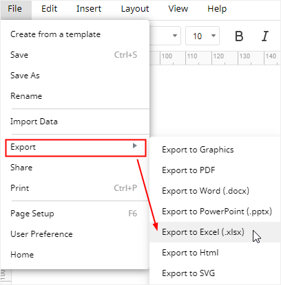 Exportar un diagrama de flujo de datos en EdrawMax