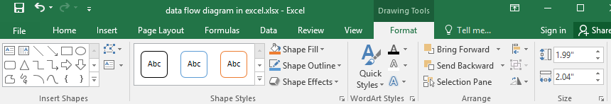 Format tab in Excel