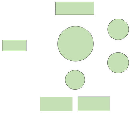 añadir formas para construir el diagrama de flujo de datos en Word