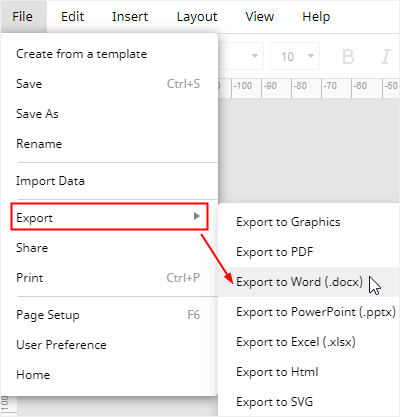 Export a data flow diagram in EdrawMax