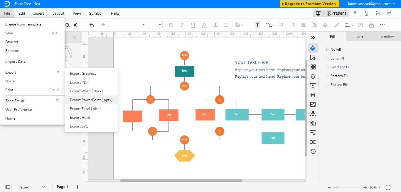 How to build a fault tree drawing