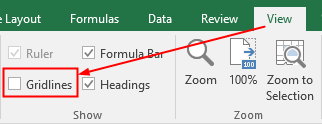 desactivar cuadrícula en Excel