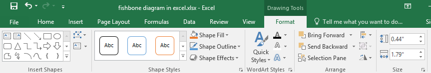 Format tab in Excel