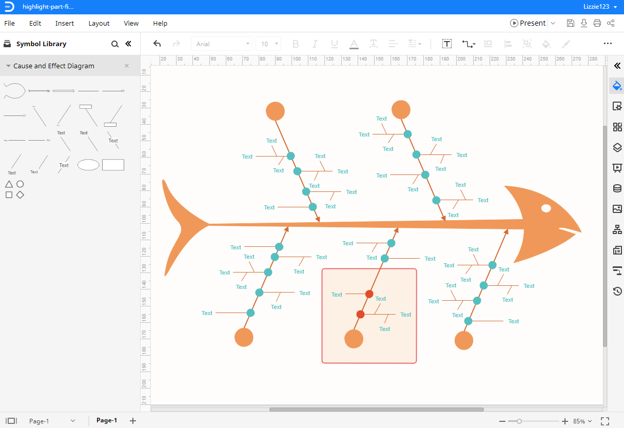 Haz un diagrama de Ishikawa con la plantilla de EdrawMax