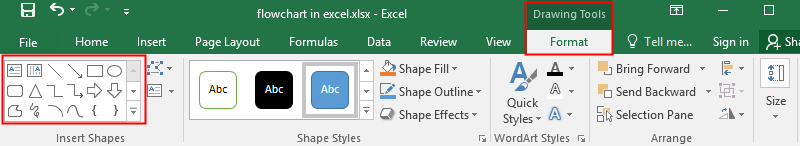 shape gallery in Excel