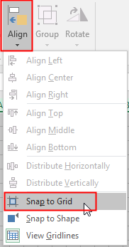 Snap to Grid option in Excel