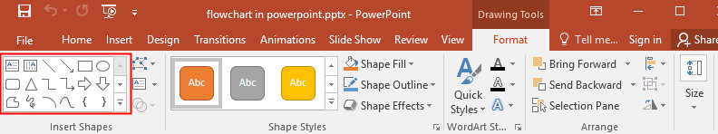 the shape gallery in PowerPoint